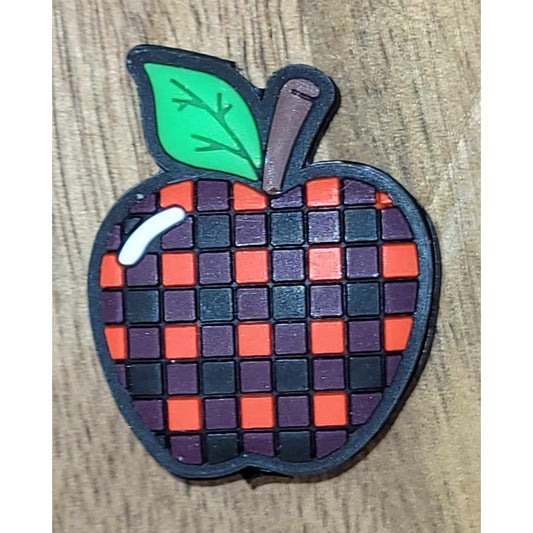 179. Red & Black Plaid Apple Focal