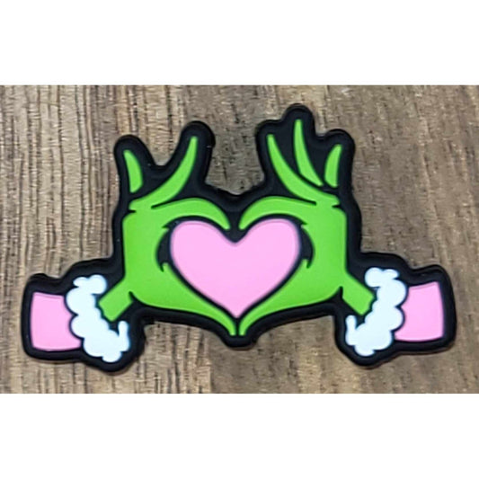 42. Green Hands Pink Heart Focal