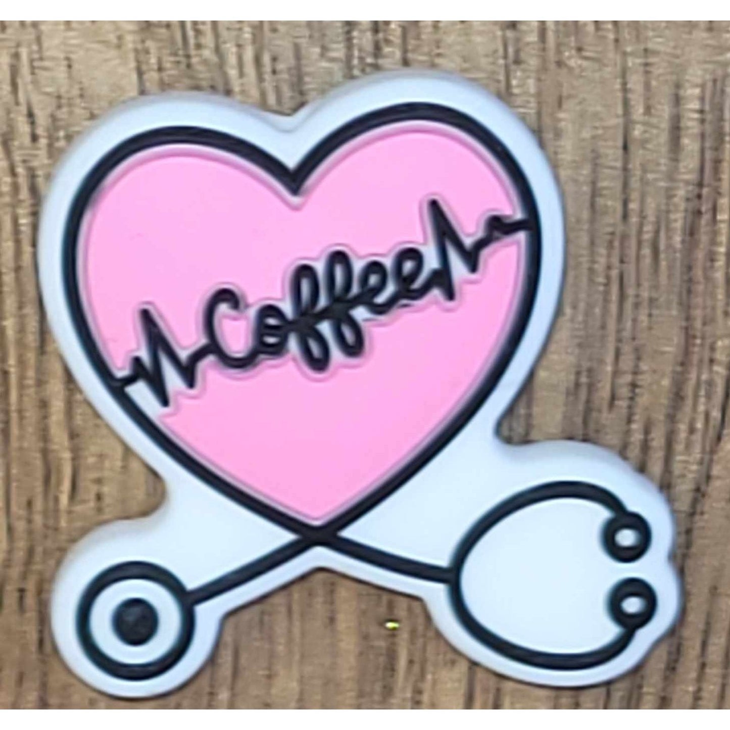 251.  Pink Coffee Heart Focal