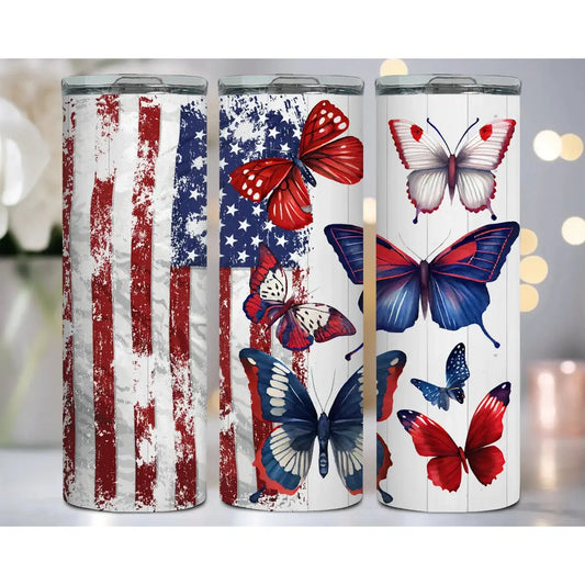 Patriotic Butterflies Tumblers