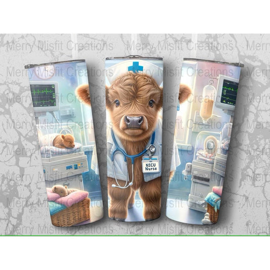 Highland Cow Nurse Tumbler