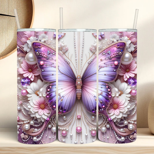 Purple Butterfly Tumblers