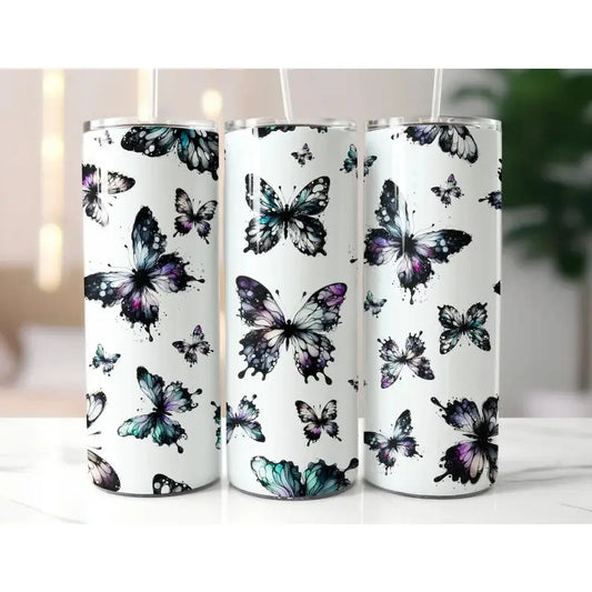 Acid Black Butterflies Tumblers